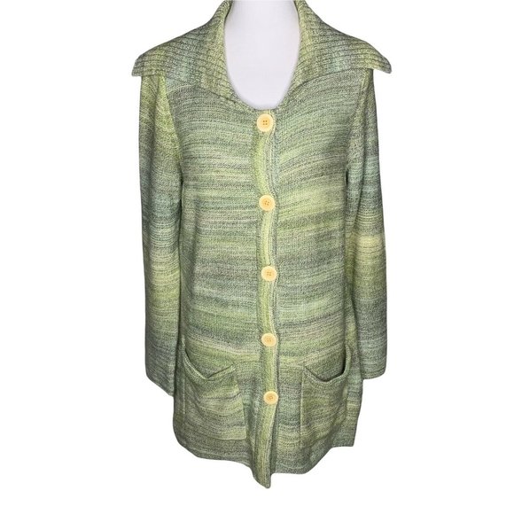 Sundance Shawl Collar Button Front Cardigan With Pockets Size Large Green NWOT - Picture 1 of 7